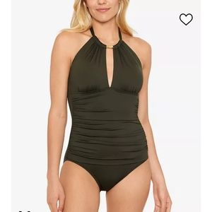 Lauren Ralph Lauren Keyhole Neck One Piece Swimsuit